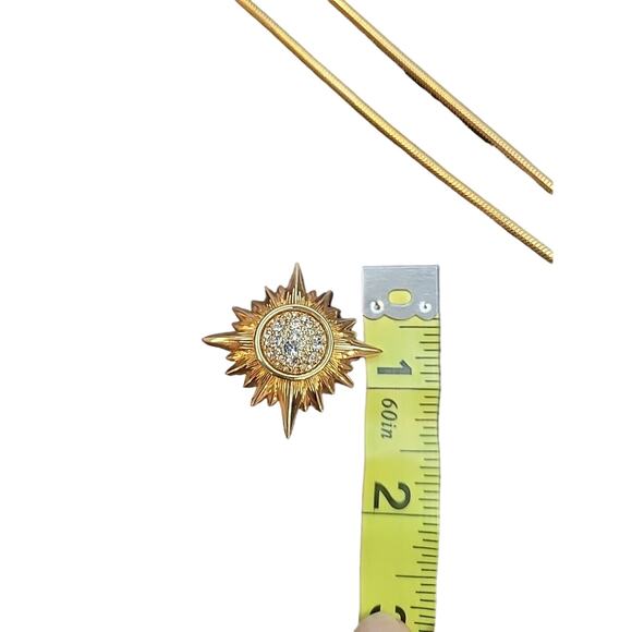 Swarovski Crystals Gold Tone Celestial Northern Star Rhinestone Necklace Set - Picture 9 of 10